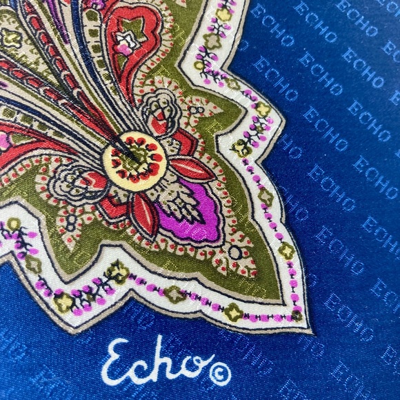 ECHO, collectible vintage paisley scarf, - Picture 3 of 11